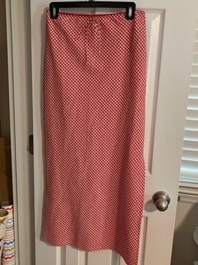 Target Red and White Gingham Maxi Skirt with Drawstring Waist
